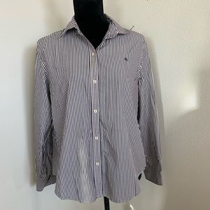 Lauren By Ralph Lauren Striped Button Down Shirt ( Size L)